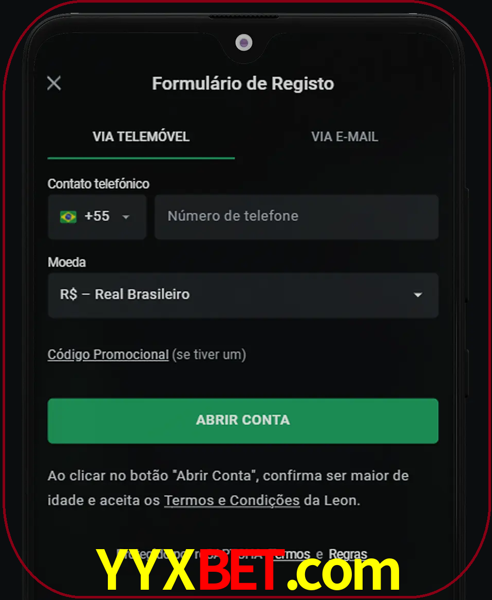 Abra o aplicativo e inicie o processo de registro.