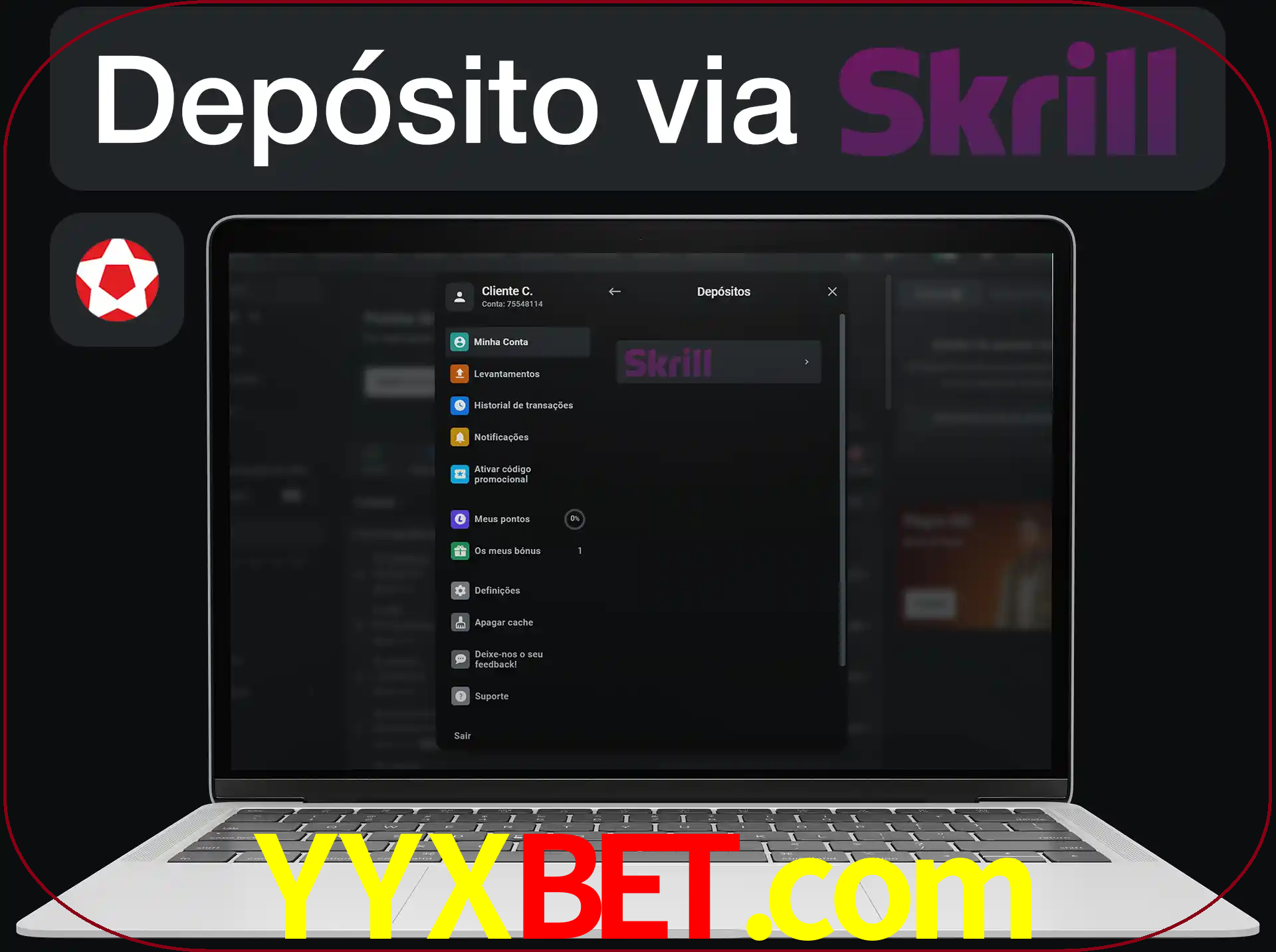Fazer depósitos com Skrill.